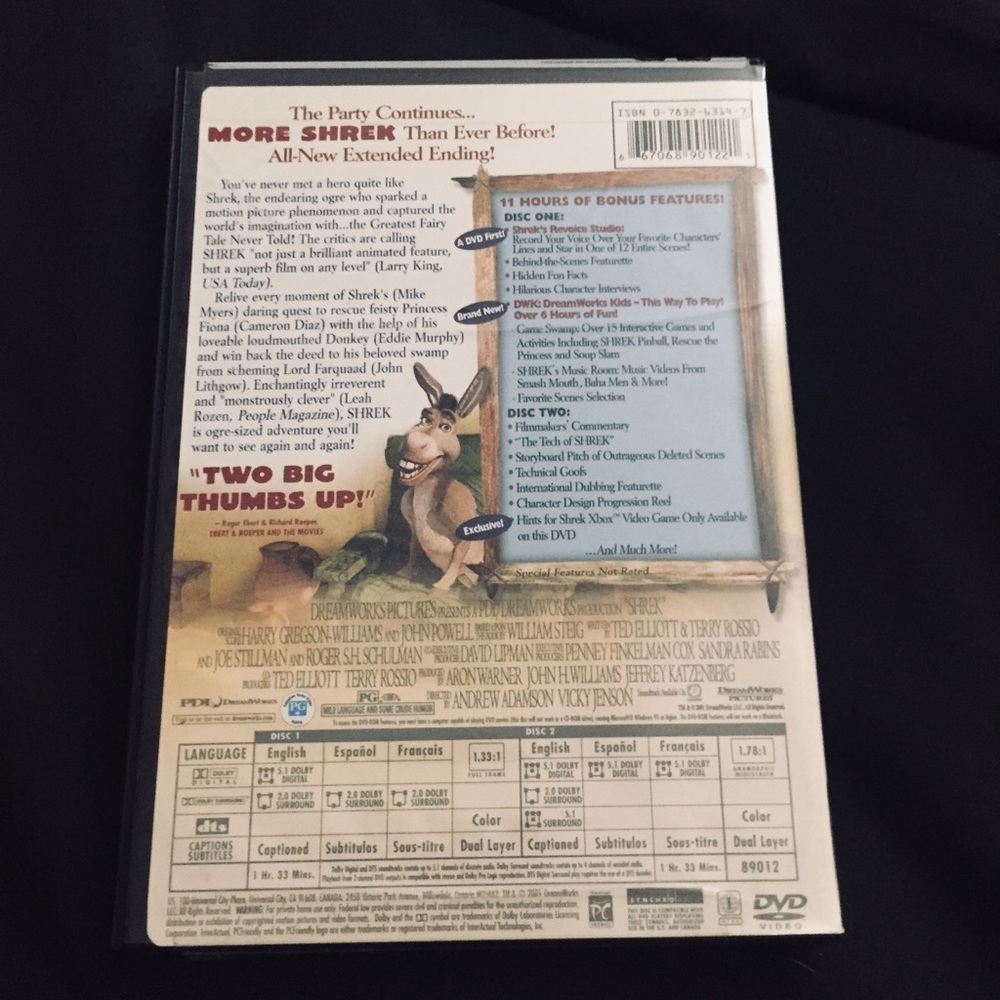 ηεω Shrek Special Edition 2 Disc DVD Set - Mike Myers - Eddie Murphy - Spielberg - Picture 11 of 16